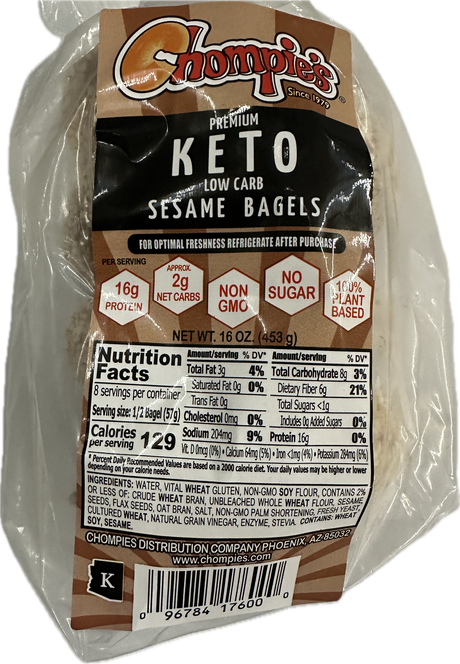 Chompies Bagels bajos en carbohidratos y altos en proteínas