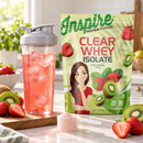 Inspire Strawberry Kiwi Clear Whey Isolate Protein Powder with 20 grams of protein, 90 calories and no added sugar per serving.