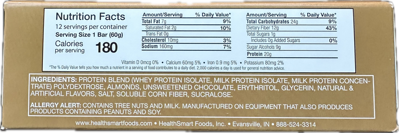 Healthsmart At Last! Uncoated Protein Bars