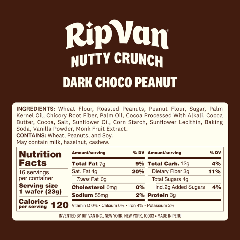 Rip Van Nutty Crunch Wafer Snacks - Dark Choco Peanut