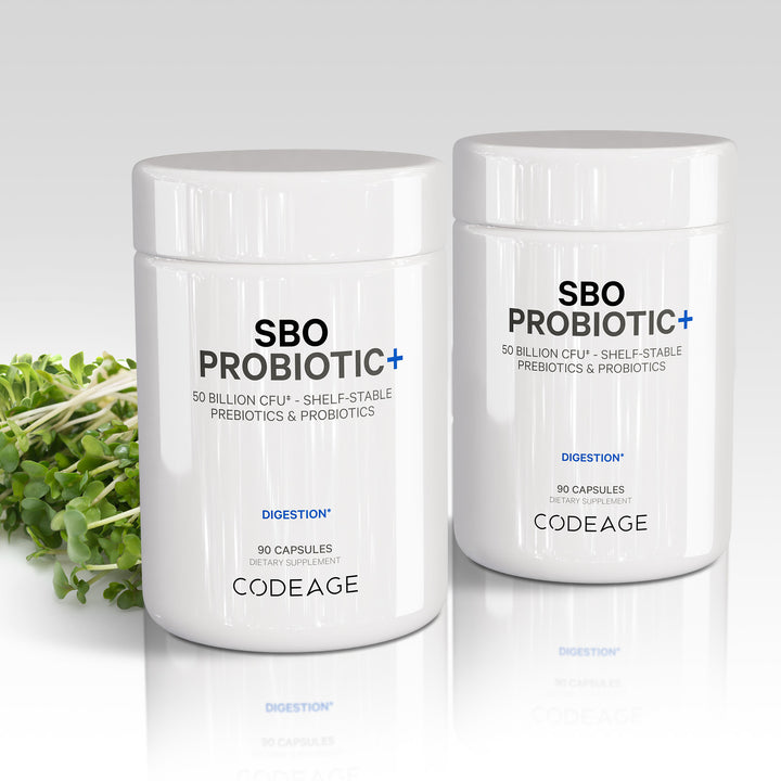 SBO Probiotics 50 Billion CFU Capsules, Soil-Based Organisms with Prebiotics Supplement by Codeage