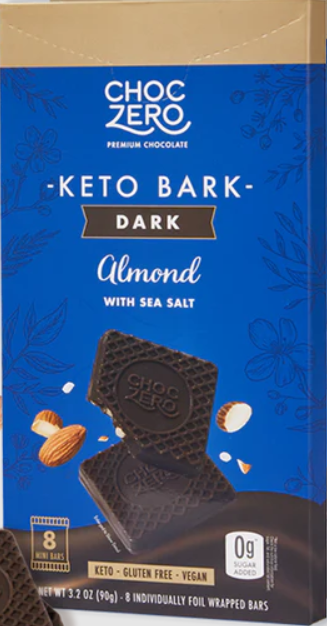 ChocZero Keto Bark 3.2oz - Dark Chocolate with Sea Salt and Almonds
