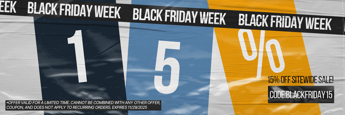 15% OFF Everything with code BLACKFRIDAY15 Banner