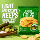 Proti Chips Dill Pickle chips with 15g of protein. 