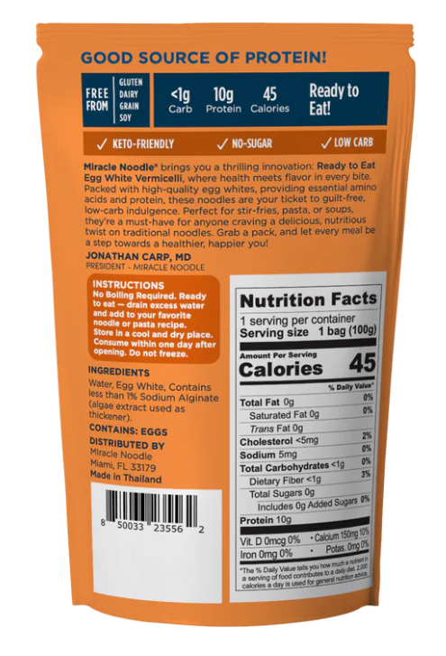 Miracle Noodle Egg White Noodles, 3.5 oz