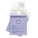 A package of PatchAid Eye Health Vitamin Patches, featuring a light purple design with health benefits listed, contains 30 patches designed to support eye health using antioxidants and hypoallergenic fabric.