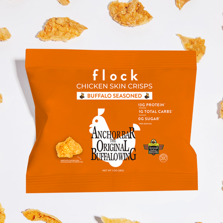 Flock Chicken Skin Crisps - Buffalo / One Bag