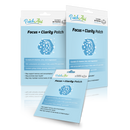 Three packaging designs for "Focus + Clarity Patch" by PatchAid are displayed, highlighting their contents of vitamins, zinc, and magnesium, along with claims about supporting memory and brain health.