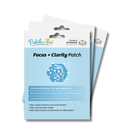 Three packages of the Focus + Clarity Patch from PatchAid are displayed, featuring a light blue background, a hexagonal graphic, and text highlighting benefits like memory support and brain health.