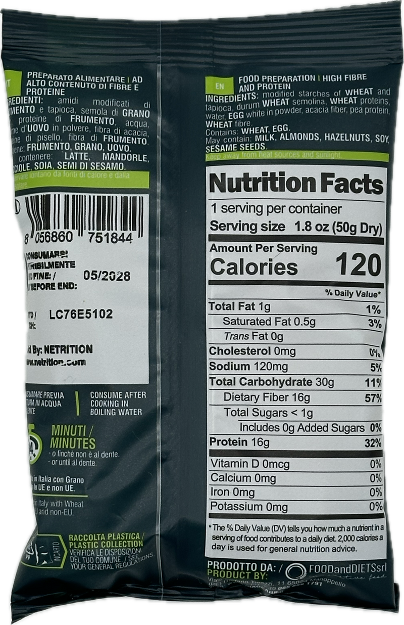 Ciao Carb High Fibre Pasta(formerly called Nutriwell), 50g