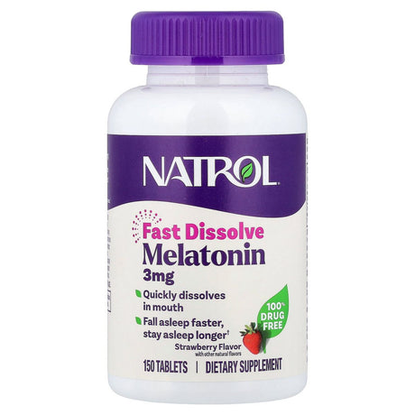 Natrol Melatonin, Fast Dissolve - 90 tablets / 3 mg, Strawberry