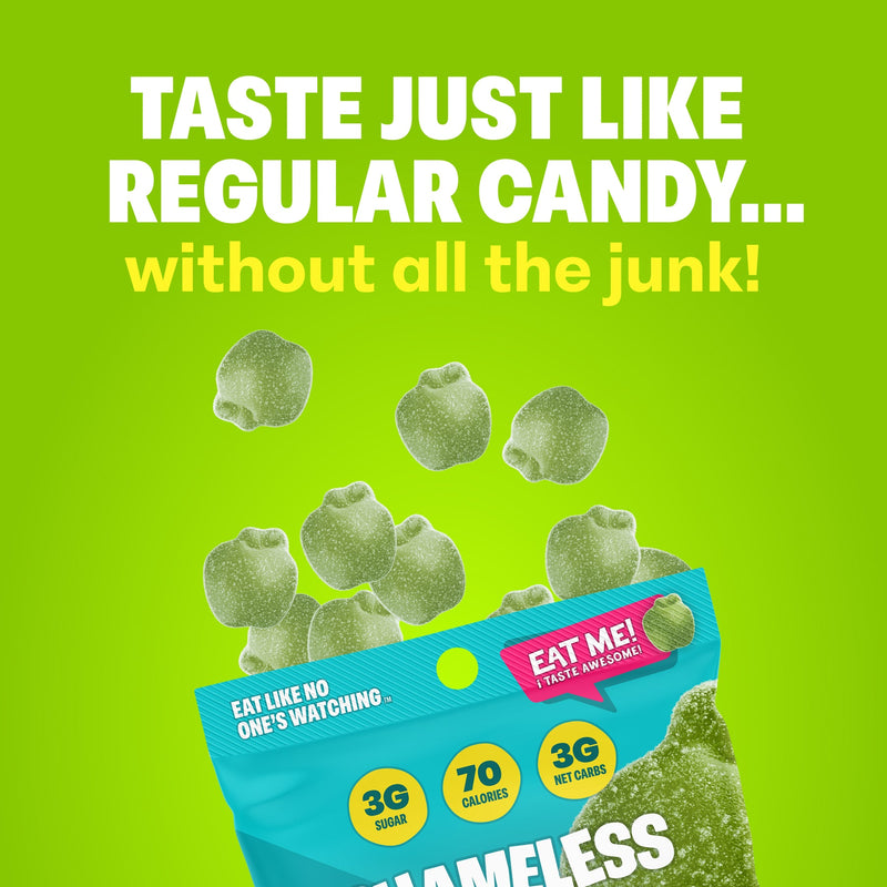 Shameless Snacks Gummy Candy - Green Apple Blast