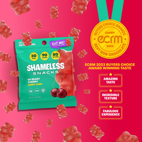Gomitas Shameless Snacks - Sabor Cereza - Una bolsa