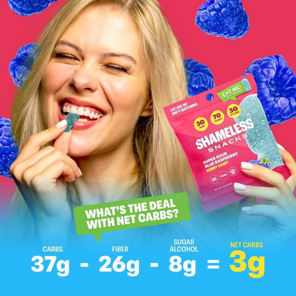 Super Raspberry Candy Shameless Snacks Gummy Candy - Super Sour Blue Raspberry