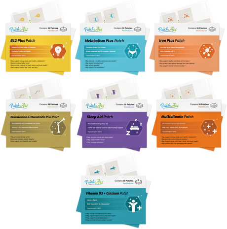 Pack de patchs vitaminiques PatchAid pour un mode de vie actif après un pontage gastrique
