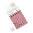 A box of Glutathione Plus patches is displayed, featuring a pink design with health benefits listed, and three patches visible inside the clear compartment at the top.