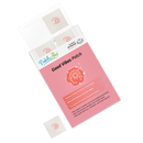 A pink box labeled "Good Vibes Patch" contains patches designed for mood support, featuring a sun icon, with a description highlighting benefits for positivity and emotional balance.