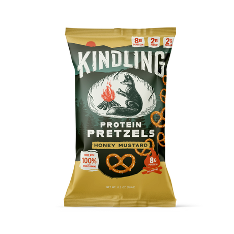 Bretzels protéinés Kindling, 184 g - Miel et moutarde