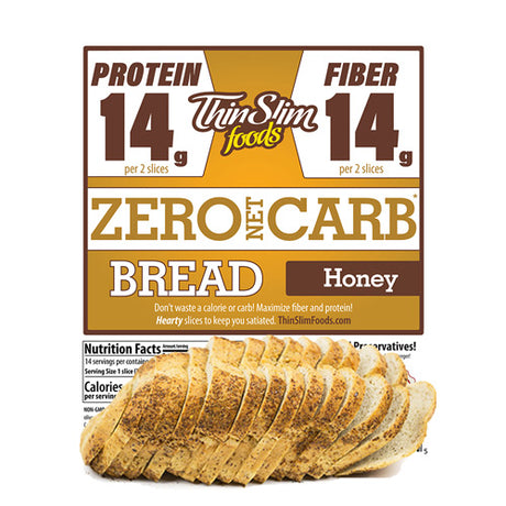 Pan ThinSlim Foods Cero Carbohidratos Netos - Cariño / Paquete individual (14 rebanadas)