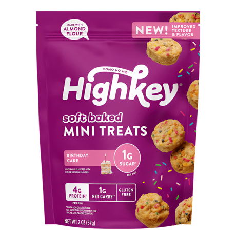 Mini-friandises moelleuses keto HighKey Snacks - Gâteau d'anniversaire / Un paquet (57 g)