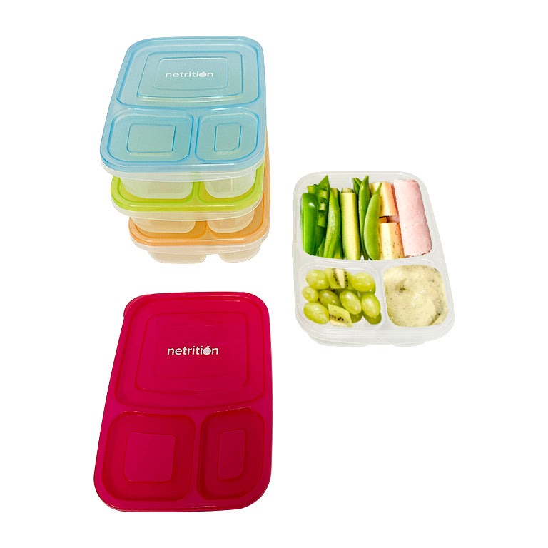 Meal Prep Bento Lunch Boxes with 4 Compartments, Food Storage Containers  Tupperware, Plastic Bento Box for School, Work and Travel, Durable,  Reusable