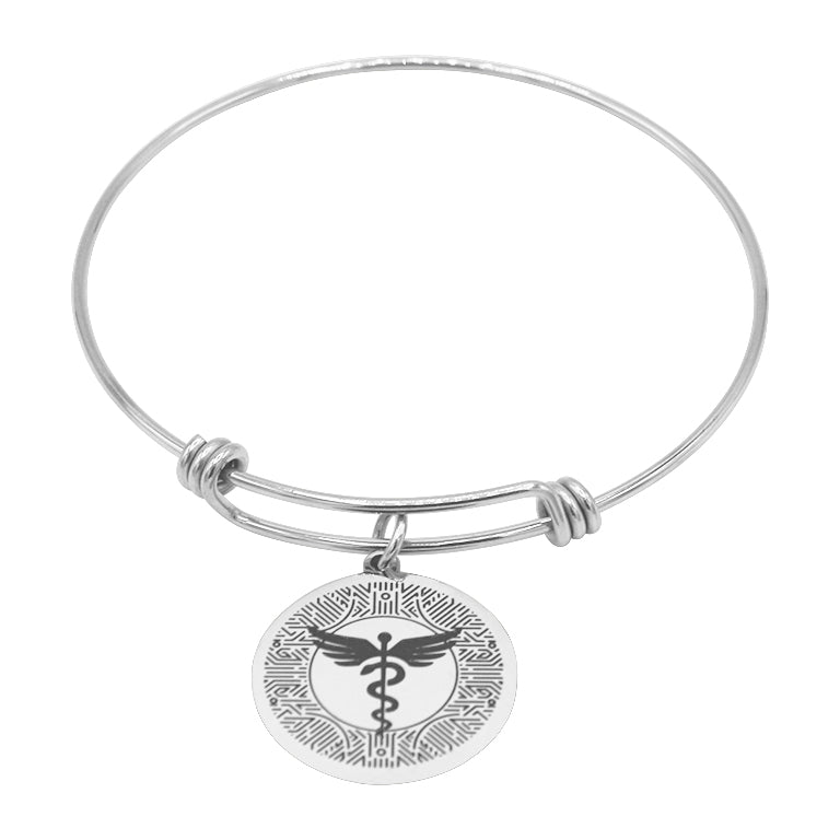 Gastric Surgery Medical Alert Bracelet with Silver Charm by BariatricPal