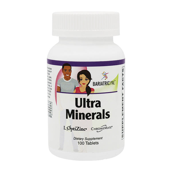 Ultra Minerals Complex Tablets with Calcium (1000mg), Magnesium, Zinc, Iron, Copper and Vitamin D (100 count) by BariatricPal