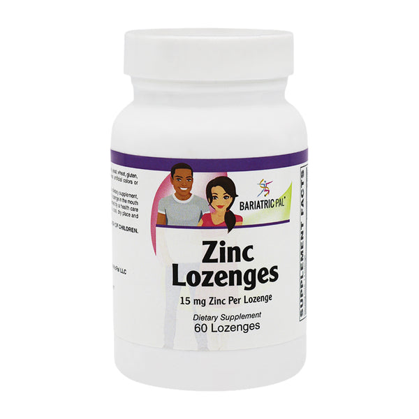Zinc 15mg + Vitamin C - Lemon Flavored Lozenges (60 count) by BariatricPal