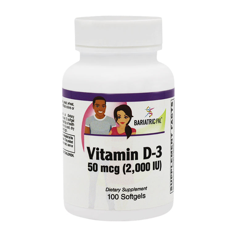 Vitamin D-3 50mcg (2,000 IU) - Easy Swallow Vegetarian Softgels by BariatricPal