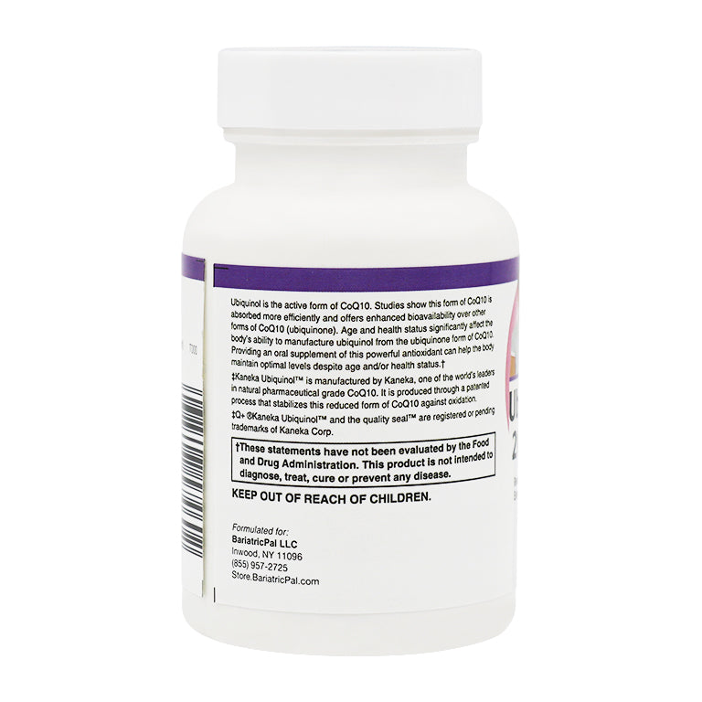 Ubiquinol CoQH Reduced Form of CoQ10 for Enhanced Absorption - Easy Swallow Softgels by BariatricPal