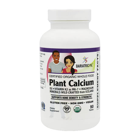 Calcio a Base de Algas 1,000 mg Tabletas con Magnesio, D3 y K2 - ¡Alimento Integral Orgánico Certificado y Vegano Certificado! (90 Tabletas) por BariatricPal