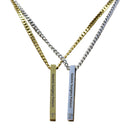 Gastric Surgery Medical Alert Necklace: Stainless Steel Engraved Rod Pendant by BariatricPal