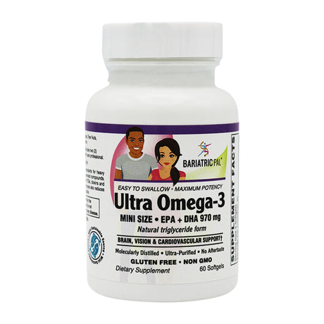 Ultra Oméga-3 Mini de BariatricPal - 970 mg d'EPA + DHA - 60 capsules molles