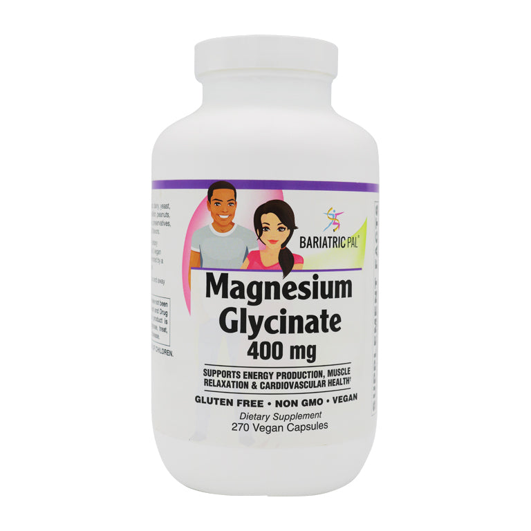 Magnesium Glycinate (400mg) Vegetarian Capsules by BariatricPal - Supports Calmness & Relaxation