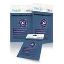 Three packages of "Immune Defense Plus Patch" are displayed, featuring a shield icon and information about natural extracts and vitamins, emphasizing immune support and hypoallergenic fabric.