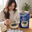 Inspire Blueberry Protein Oatmeal with 15 grams of protein, real instant oats, zero added sugar and 115 calories per serving. Ready in minutes.