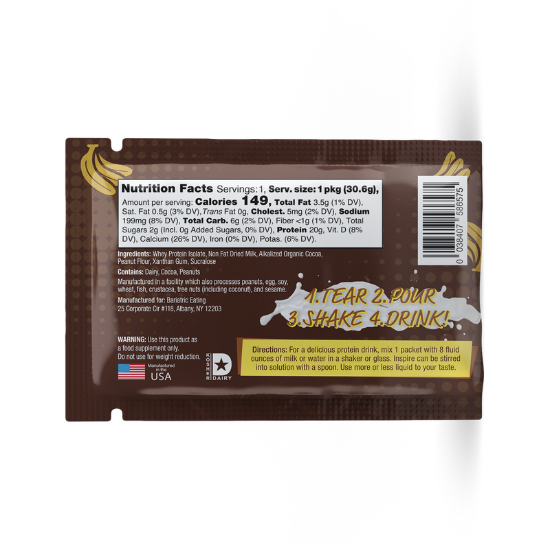 Inspire Chocolate Peanut Butter Banana Protein Powder by Bariatric Eating