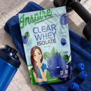 Inspire Blue Raz Clear Whey Isolate Protein Powder with 20 grams of protein, 90 calories and no added sugar per serving.
