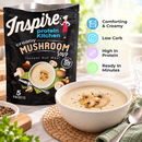 Creamy Mushroom Soup from Inspire Protein Kitchen, with 15g of protein per serving.