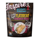 Inspire Protein Kitchen Everything Bagel Flatbread Sandwich Round Mix, makes 28 servings.