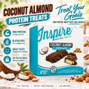 Inspire Coconut Almond Protein Bars with 13 grams of protein per bar. Gluten-free, seven-count package.