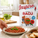 Inspire Italian Ragu Protein Entrée with 13 grams of plant-based protein per serving. Ready in minutes and includes five packets.