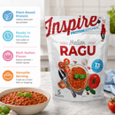 Inspire Italian Ragu Protein Entrée with 13 grams of plant-based protein per serving. Ready in minutes and includes five packets.