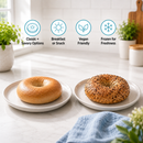 Inspire Protein Bagels, just 2g net carbs and 80 calories per bagel.