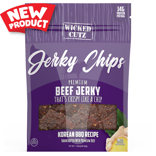 High Protein Beef Jerky Chips by Wicked Cutz