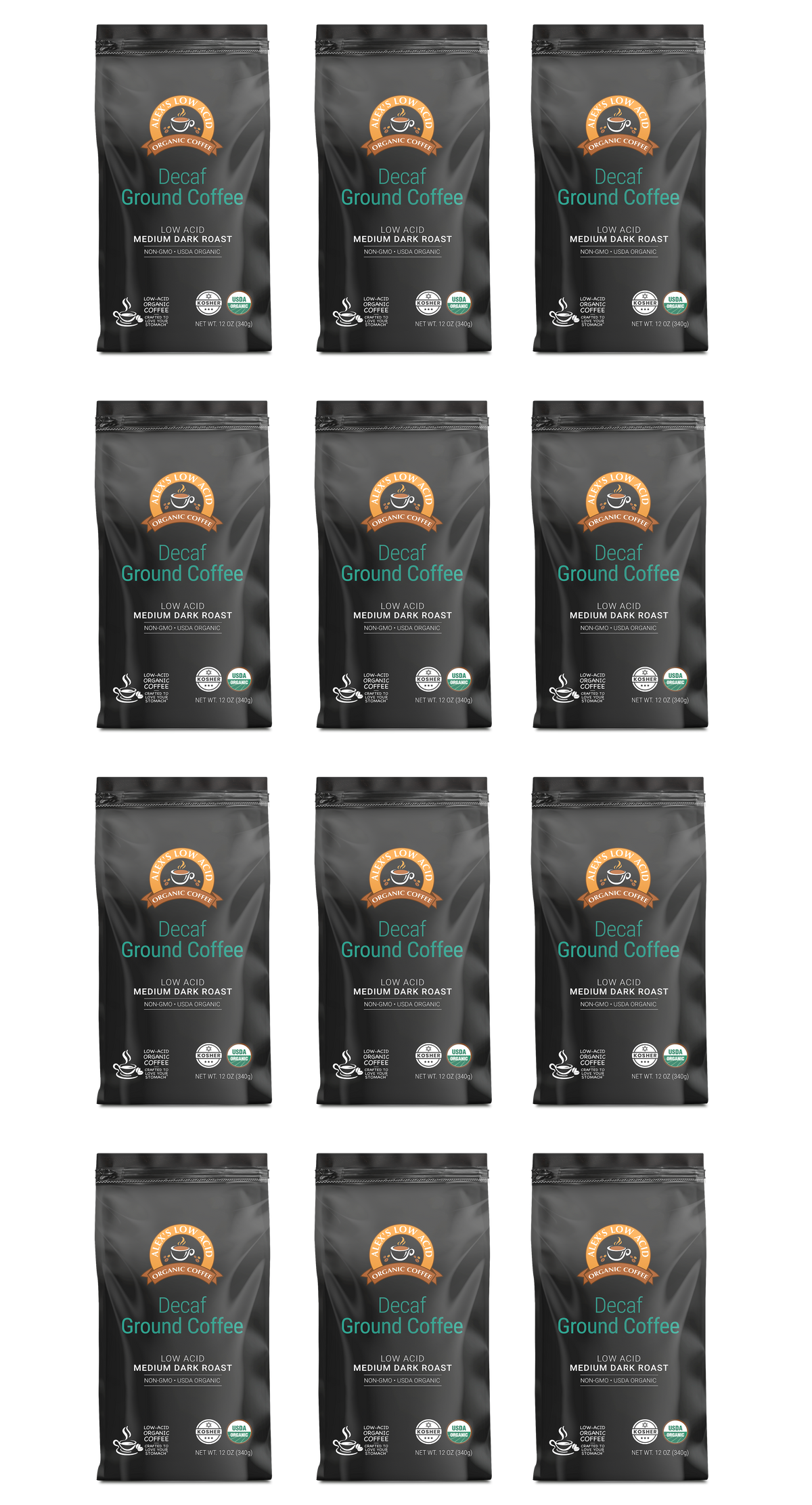 極　高品質liquid 1ml(カクカク) Alex's Low Acid Organic Coffee™ - Decaf Fresh Ground (12oz) by