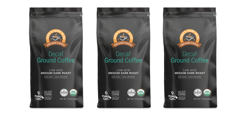 Alex's Low Acid Organic Coffee™ - Decaf Fresh Ground (12oz)