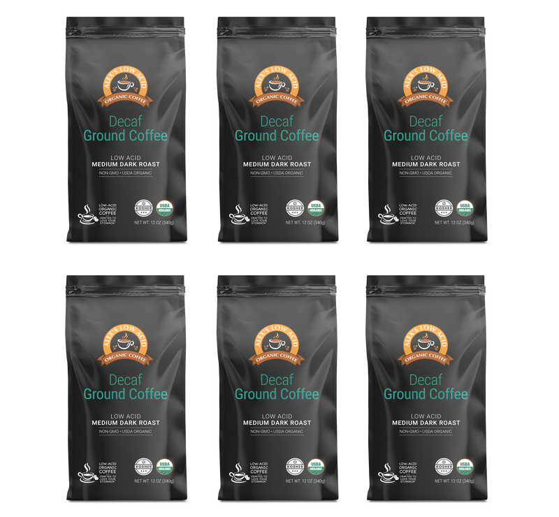 Alex's Low Acid Organic Coffee™ - Decaf Fresh Ground (12oz)