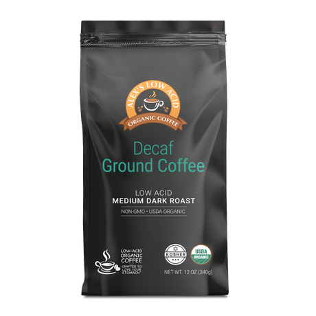 Alex's Low Acid Organic Coffee™ - Decaf Fresh Ground (12oz) - 1 Bag