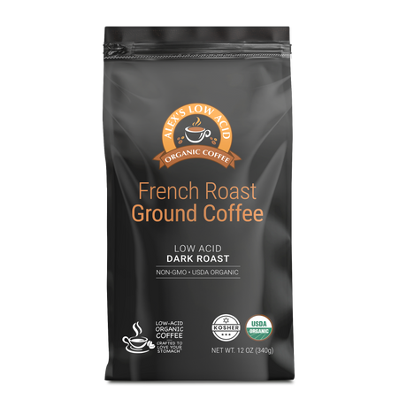 Alex's Low Acid Organic Coffee™ - Torréfaction Française Mouture Fraîche (340g)